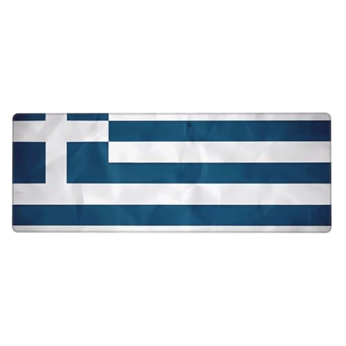 Tyumh Griechische Flagge mit rutschfester Gummiunterseite, waschbar, bequemes Mauspad, langlebiges Material, tragbar, innovatives Design von TYUMH