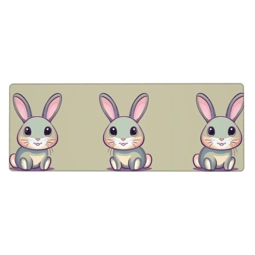 Tyumh Niedliches kleines Häschen mit rutschfester Gummiunterseite, waschbar, bequemes Mauspad, langlebiges Material, tragbar, innovatives Design von TYUMH