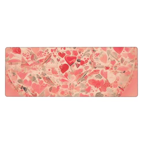 Tyumh Rote Herzblumen mit rutschfester Gummiunterseite, waschbar, bequemes Mauspad, langlebiges Material, tragbar, innovatives Design Tyumh Rote Herzblumen mit rutschfester Gummiunterseite, waschbar, bequemes Mauspad, langlebiges Material, tragbar, innovatives Design von TYUMH
