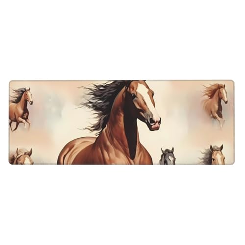 Tyumh Tänzendes braunes Pferd mit rutschfester Gummiunterseite, waschbar, bequemes Mauspad, langlebiges Material, tragbar, innovatives Design von TYUMH