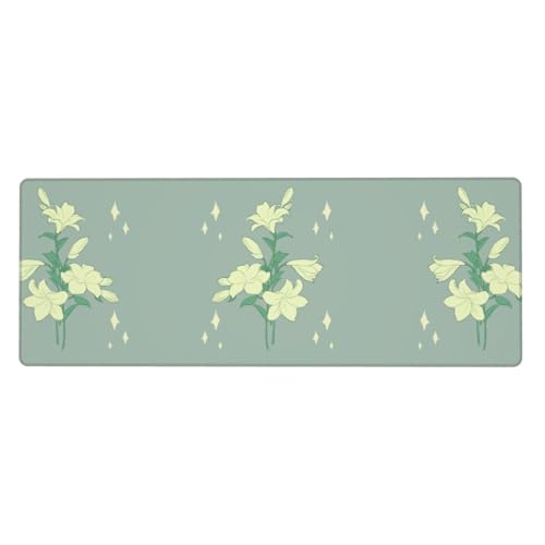 Tyumh Weiße Lilien mit rutschfester Gummiunterseite, waschbar, bequemes Mauspad, langlebiges Material, tragbar, innovatives Design Tyumh Weiße Lilien mit rutschfester Gummiunterseite, waschbar, bequemes Mauspad, langlebiges Material, tragbar, innovatives Design von TYUMH