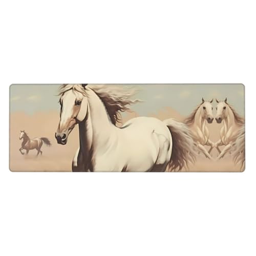 Tyumh Weißes Pferd mit rutschfester Gummiunterseite, waschbar, bequemes Mauspad, langlebiges Material, tragbar, innovatives Design von TYUMH