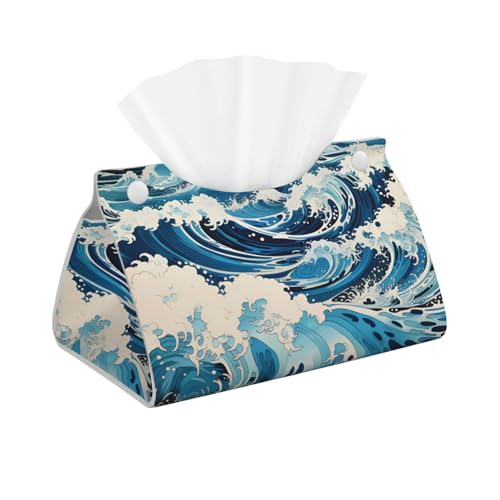 Ukiyo-e Stil Wellen Mode Lange Leder Taschentuchbox Faltbar Geeignet für Schlafzimmer, Esstisch und Büro Dekoration Ukiyo-e Stil Wellen Mode Lange Leder Taschentuchbox Faltbar Geeignet für Schlafzimmer, Esstisch und Büro Dekoration von TYUMH