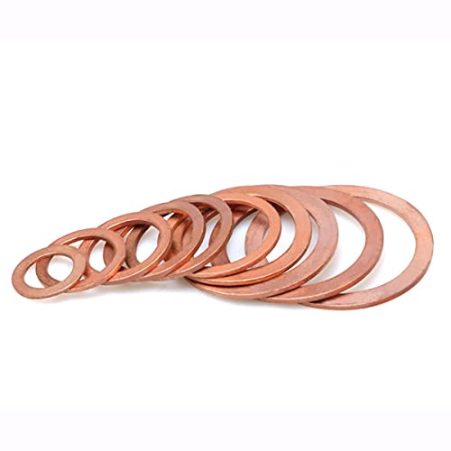 M2.5 M3 M4 M5 M6 M7 M8 M10 Messing Kupfer Dichtung Boot Quetschscheibe Flachdichtungsring Sumpfstopfen Öldichtung Einbaudicke 0.5mm-M8x18x0.5 20Pcs von TYUTEQN