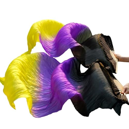 Silk Fans, 1 Paar handgemachte Frauen Qualität Seide Bauchtanz Fan Tanz blau türkis von TYUrmiui