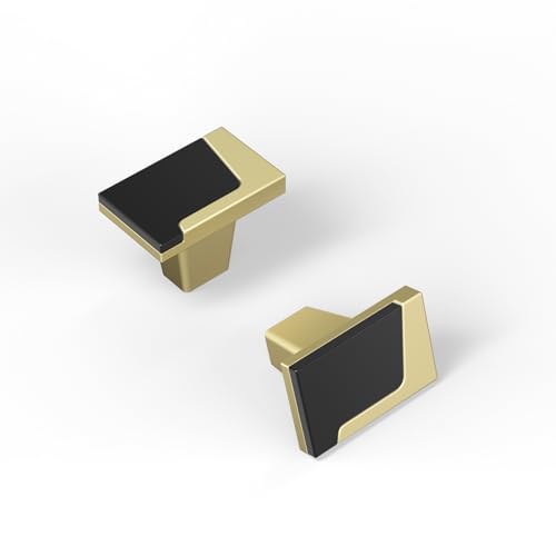 TYUrmiui Schrankknöpfe, Kommodengriffe und Schubladengriffe Quadratische Küchenschrankgriffe aus Zinklegierung(Gold) von TYUrmiui