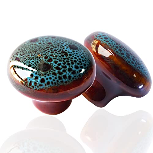 TYUrmiui Schrankknöpfe, Runde Schrankknöpfe im Vintage-Stil, glasierte Keramikknöpfe for Kommodenschubladen(Small(33 mm)) von TYUrmiui