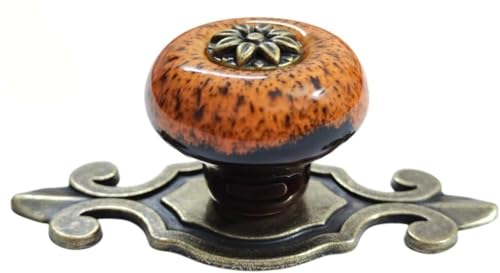 TYUrmiui Schrankknöpfe, Zinklegierung Basis Rückplatte Schrank Kleiderschrank Schublade Türgriffe(Orange) von TYUrmiui