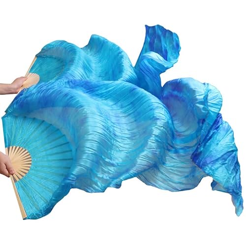 TYUrmiui Silk Fans, 1 Paar Seide/Imitationsseide, handgefertigt, gefärbte Seide, Tanzschleier, Seidenfächer von TYUrmiui