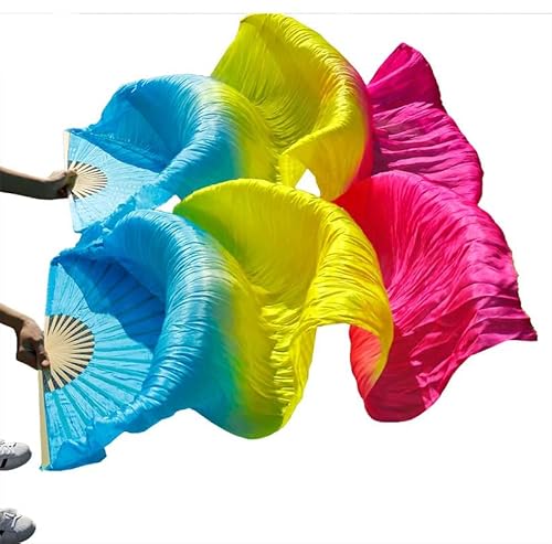 TYUrmiui Silk Fans, 1 Paar handgefertigte Bauchtanz-Fächer aus hochwertiger Seide for Damen von TYUrmiui