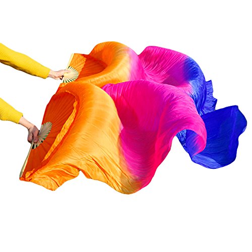 TYUrmiui Silk Fans, 1 Paar handgefertigte Bauchtanz-Fächer aus hochwertiger Seide for Damen von TYUrmiui