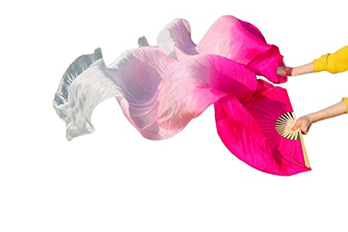TYUrmiui Silk Fans, 1 Paar handgefertigte Bauchtanz-Fächer aus hochwertiger Seide for Damen von TYUrmiui