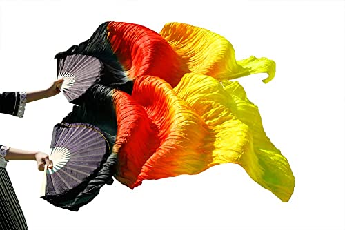 TYUrmiui Silk Fans, 1 Paar handgefertigte Bauchtanz-Fächer aus hochwertiger Seide for Damen von TYUrmiui