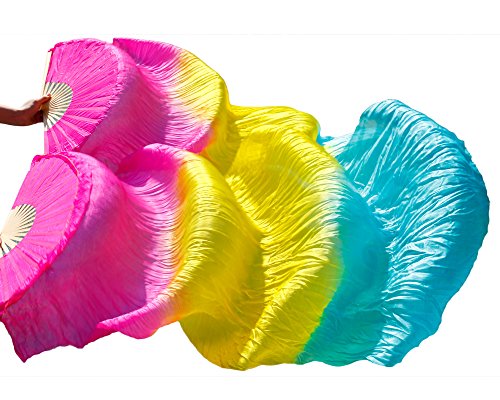 TYUrmiui Silk Fans, 1 Paar handgefertigte Bauchtanz-Fächer aus hochwertiger Seide for Damen von TYUrmiui