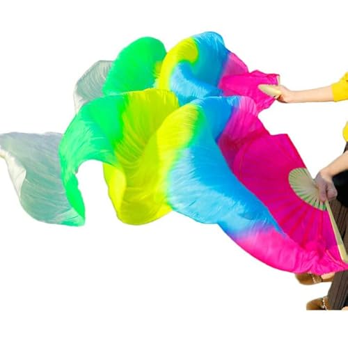 TYUrmiui Silk Fans, 1 Paar handgefertigte Bauchtanz-Fächer aus hochwertiger Seide for Damen von TYUrmiui