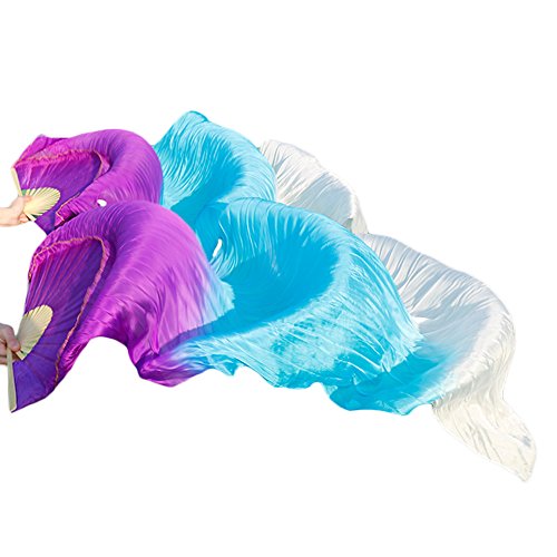 TYUrmiui Silk Fans, 1 Paar handgefertigte Bauchtanz-Fächer aus hochwertiger Seide for Damen von TYUrmiui