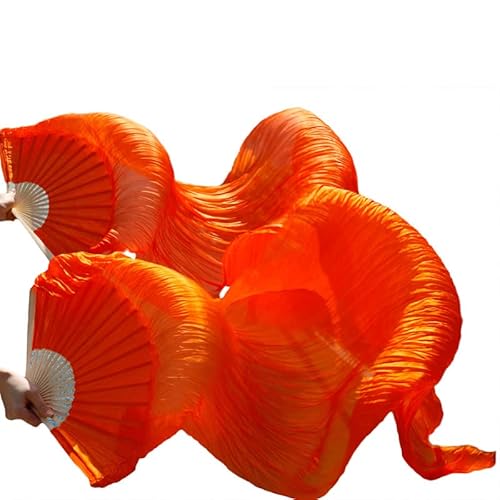 TYUrmiui Silk Fans, 1 Paar handgefertigte Bauchtanzfächer aus gefärbter Seide for die Linke und rechte Hand von TYUrmiui