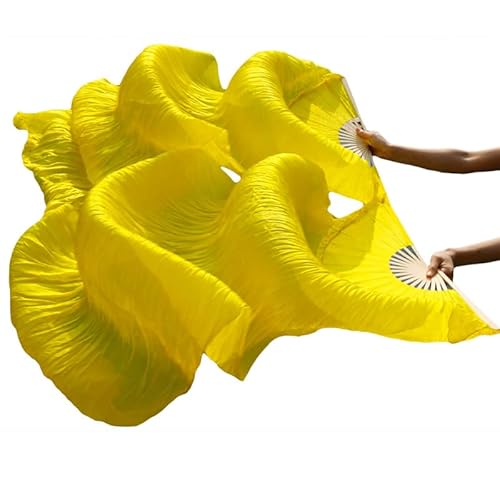 TYUrmiui Silk Fans, 1 Paar handgefertigte Bauchtanzfächer aus gefärbter Seide for die Linke und rechte Hand von TYUrmiui