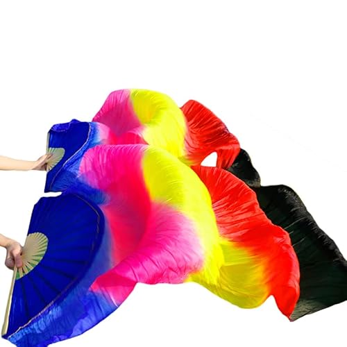 TYUrmiui Silk Fans, 1 Paar handgefertigte Bauchtanzfächer aus gefärbter Seide for die Linke und rechte Hand TYUrmiui Silk Fans, 1 Paar handgefertigte Bauchtanzfächer aus gefärbter Seide for die Linke und rechte Hand von TYUrmiui