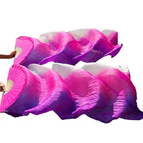TYUrmiui Silk Fans, 1 Paar handgemachte gefärbte Seidentanzfans, Imitation Seidentanzfan, Schleier, chinesischer Seidenfan von TYUrmiui