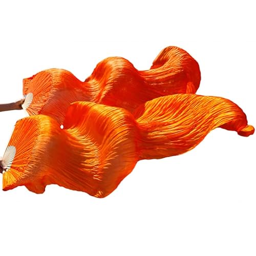 TYUrmiui Silk Fans, 1 Paar handgemachte gefärbte Seidentanzfans, Imitation Seidentanzfan, Schleier, chinesischer Seidenfan von TYUrmiui
