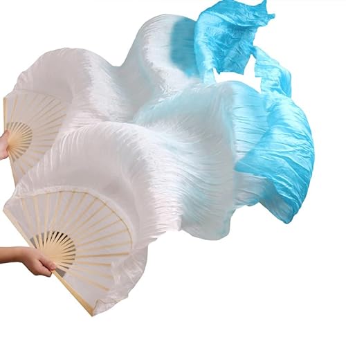 TYUrmiui Silk Fans, 1 Paar handgemachte gefärbte Seidentanzfans, Imitation Seidentanzfan, Schleier, chinesischer Seidenfan TYUrmiui Silk Fans, 1 Paar handgemachte gefärbte Seidentanzfans, Imitation Seidentanzfan, Schleier, chinesischer Seidenfan von TYUrmiui