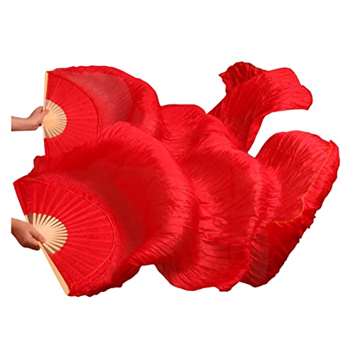 TYUrmiui Silk Fans, 100% natürliche Seide Schleier Bauchtanz Fans handgemachte Tanz Requisiten Reine rote Farbe TYUrmiui Silk Fans, 100% natürliche Seide Schleier Bauchtanz Fans handgemachte Tanz Requisiten Reine rote Farbe von TYUrmiui