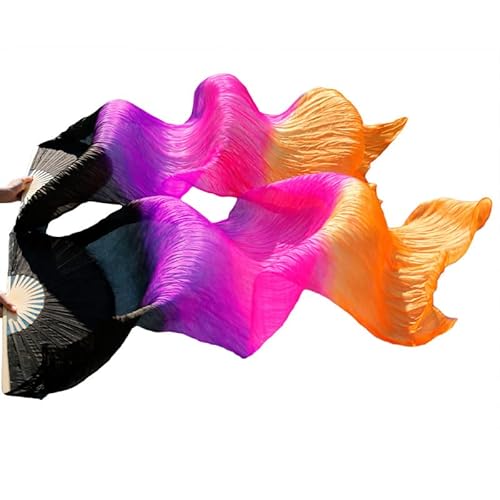 TYUrmiui Silk Fans, Bauchtanz-Bambusfächer, Seiden-Bauchtanzfächer, Tanz-Seidenschleier, 1 Stück for die Linke Hand + 1 Stück for die rechte Hand TYUrmiui Silk Fans, Bauchtanz-Bambusfächer, Seiden-Bauchtanzfächer, Tanz-Seidenschleier, 1 Stück for die Linke Hand + 1 Stück for die rechte Hand von TYUrmiui