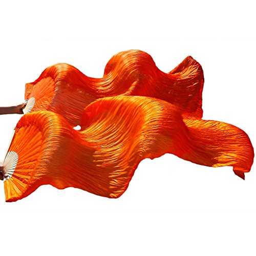 TYUrmiui Silk Fans, Bauchtanz-Bambusfächer, Seiden-Bauchtanzfächer, Tanz-Seidenschleier, 1 Stück for die Linke Hand + 1 Stück for die rechte Hand TYUrmiui Silk Fans, Bauchtanz-Bambusfächer, Seiden-Bauchtanzfächer, Tanz-Seidenschleier, 1 Stück for die Linke Hand + 1 Stück for die rechte Hand von TYUrmiui
