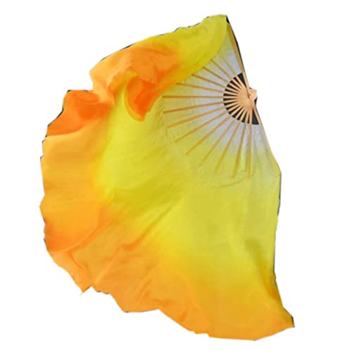 TYUrmiui Silk Fans, Doppelseitiger Fächerschleier aus Seide, Feuerflamme, Kunst, Anbetung, Bauchtanz-Fan von TYUrmiui