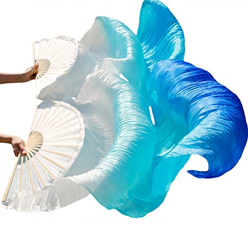 TYUrmiui Silk Fans, Schleier Handgefertigter gefärbter Bauchtanzschleier aus Reiner Seide, Fächer, Bauchtanzzubehör TYUrmiui Silk Fans, Schleier Handgefertigter gefärbter Bauchtanzschleier aus Reiner Seide, Fächer, Bauchtanzzubehör von TYUrmiui