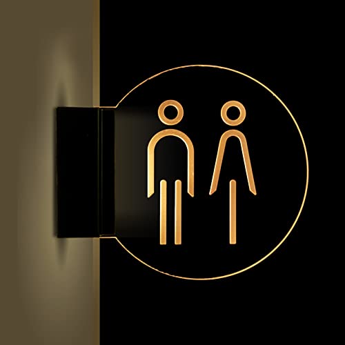Toilettenschild, Wall Mount Double-sided Luminous Toilet Sign,Acrylic Surface and Metal Base von TYUrmiui