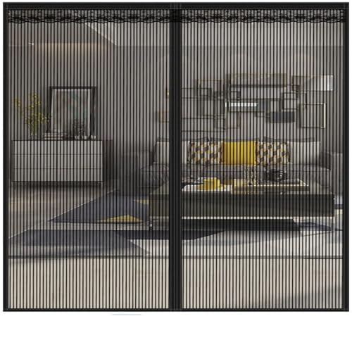 Türvorhang, freihändige Netztrennwand, verhindert das Eindringen im warmen Winter (Schwarz, 100 x 220 cm) von TYUrmiui