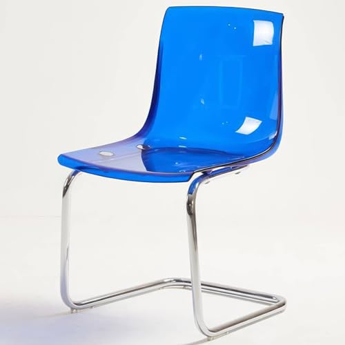 Klare Acrylstühle, Esszimmerstühle mit Metallrahmen – moderner Esstisch, armloser Akzent-Seitenschreibtischstuhl für Wohnzimmer, Schlafzimmer, Arbeitszimmer/B/53 * 54 * 86 cm von TYXFHSMY