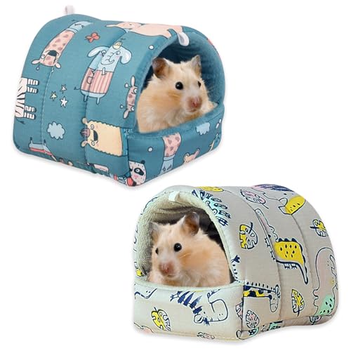 TYXHXTF 2 Stück Meerschweinchen Höhle, Meerschweinchenversteck Waschbar, Winter Warme Hamster Kuschelhöhle, Gemütliches Kaninchen Bett (18 * 19CM) von TYXHXTF