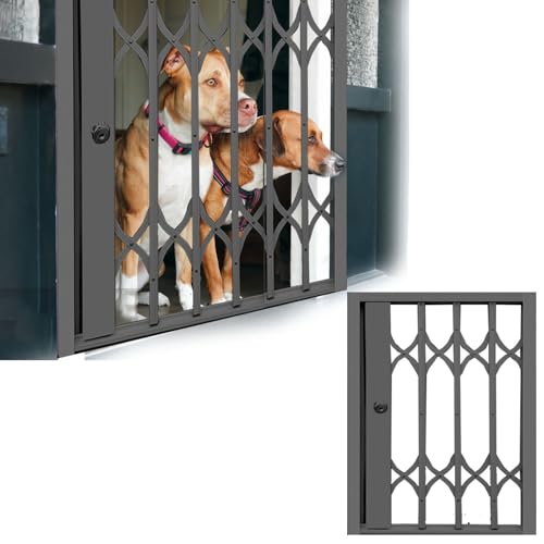 TYYCKJ Faltbares Sicherheitstorfenster für große Hunde, Faltbare Sicherheitsstangen für Schiebefenster für Haus/Keller, verstellbares Sicherheitsfensterschutzzaunnetz (51 x 107 cm) von TYYCKJ