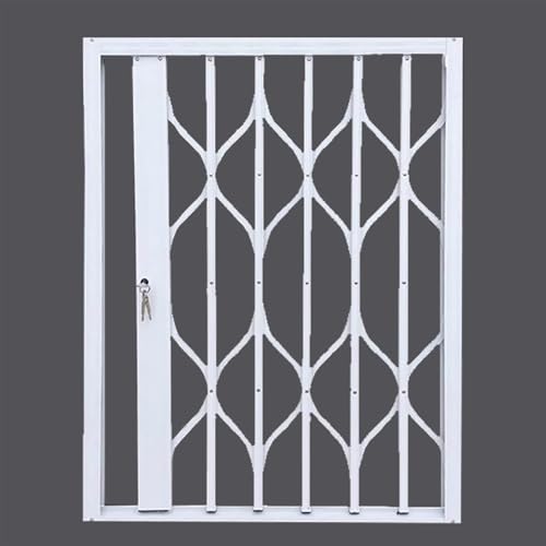 TYYCKJ Weiße Faltbare Schiebefenster mit Schlössern, Sicherheitsgitter für Fenster aus Aluminiumlegierung, sturmsicher, Sicherheitszäune für Innenfenster, Diebstahlschutz (51 x 117 cm) von TYYCKJ