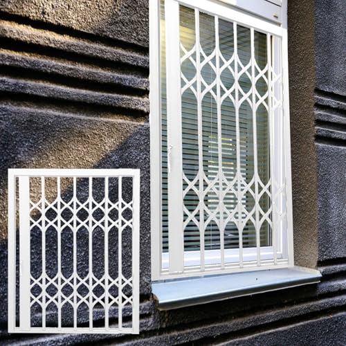 TYYCKJ Weißes Sicherheitsfenstergitter zur Einbruchsprävention, robuste Fensterschutzgitter für Fenstertüren/große Schiebefenster, Metall-Faltfenstergitter (70 cm x 140 cm) von TYYCKJ
