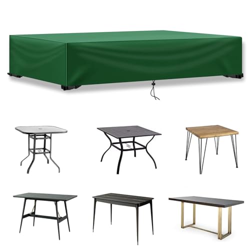 TYYHTJ Abdeckung Gartenmöbel 200x160cm, Gartentisch Möbel Abdeckplane, 949-Oxford Gewebe, Gartenlounge Abdeckung Winterfest, Gartentisch Plane, Schutzhülle Loungemöbel, Grün 200x80x20cm von TYYHTJ