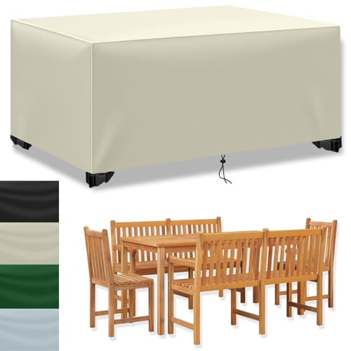 TYYHTJ Gartenmöbel Abdeckungen, Terrassen Tischabdeckung, Robust 951D Oxford, mit Kordelzug, Wasserdicht, Winddicht, Anti-UV-Terrasse Abdeckung, Rechteckige, Tischabdeckungen, Beige 200x80x70cm TYYHTJ Gartenmöbel Abdeckungen, Terrassen Tischabdeckung, Robust 951D Oxford, mit Kordelzug, Wasserdicht, Winddicht, Anti-UV-Terrasse Abdeckung, Rechteckige, Tischabdeckungen, Beige 200x80x70cm von TYYHTJ
