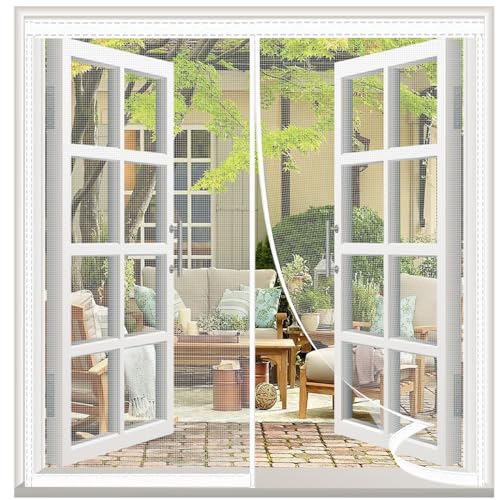 TYYHTJ Magnet Fliegengitter Tür 65x130cm, Insektenschutz Magnetfenster, Magnet Fliegengitter Fenster Einfache Installation Verhindert das Eindringen von Insekten/Fliegen/Moskitos in den Raum [Weiß] von TYYHTJ