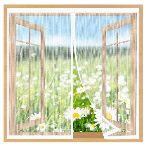 TYYHTJ Magnet Fliegengitter Tür 75x125cm, Insektenschutz Magnetfenster, Magnet Fliegengitter Fenster Einfache Installation Verhindert das Eindringen von Insekten/Fliegen/Moskitos in den Raum [Weiß] von TYYHTJ