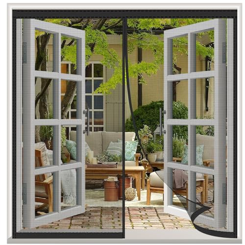 TYYHTJ Magnete für Fliegengitter Fenster, 60x125cm Magnetvorhang, Insektenschutz Magnetfenster, Selbstklebend ohne Bohren - Einfache Installation, Fliegengitter Tür mit Magnetbefestigung [Schwarz] von TYYHTJ