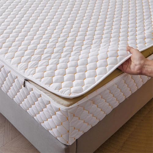 TYYUETY Matratzenbezug mit Reißverschluss, anpassbare Größe, einfarbig, warm und bequem, extra weicher Matratzenschoner-White- 190x200+30cm TYYUETY Matratzenbezug mit Reißverschluss, anpassbare Größe, einfarbig, warm und bequem, extra weicher Matratzenschoner-White- 190x200+30cm von TYYUETY