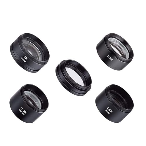 Mikroskopzubehör 0. 3x 0,5x 0,7 × 0,75 × 1x 1.5x 2x Barlow-Objektiv-Stereomikroskop-Objektivzusätze 48mm Thread Haltbarkeit und zuverlässige Leistung(2X 0.7X 0.5X 1X) von TYZK