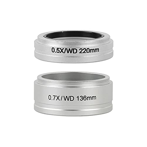 Mikroskopzubehör 0. 5X 0.7X 2X. Stereo-Trinokularmikroskop-Hilfsobjektivlinse, Montagurchmesser für 8050 WD45 WD136 WD220 M55 Haltbarkeit und zuverlässige Leistung(0.5X 0.7X) von TYZK