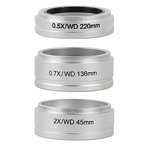 Mikroskopzubehör 0. 5X 0.7X 2X. Stereo-Trinokularmikroskop-Hilfsobjektivlinse, Montagurchmesser für 8050 WD45 WD136 WD220 M55 Haltbarkeit und zuverlässige Leistung(0.5X 0.7X 2X) von TYZK