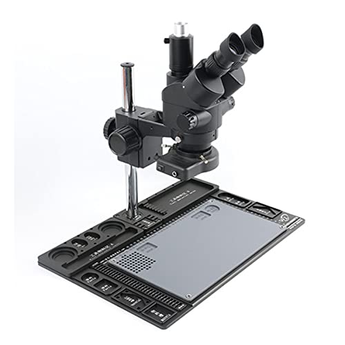 Mikroskopzubehör 7x-45x. Continuous Zoom Simul Focal Trinocular Stereo-Mikroskop Multifunktions-Aluminiumlegierungsmatte Haltbarkeit und zuverlässige Leistung(7-45x A) von TYZK