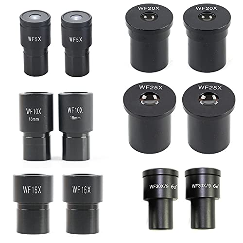 Mikroskopzubehör WF5x 10x 16x 20x 25x 30x Weitwinkel-Okular for biologisches Stereomikroskop-Montage 23.2mm optischer Glas Eyepiont Haltbarkeit und zuverlässige Leistung(6 set A) von TYZK