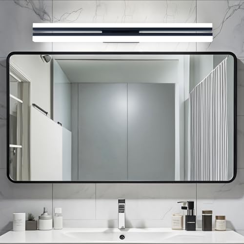 TYhogar 60cm Superhelle Badezimmer Spiegelleuchten, 24W LED Wasch Tisch Wandleuchten, Wohnzimmer Bild Wandlampen, Schminkspiegel Frontlampe Nachttisch Leseleuchten, 6000K Mattschwarz IP44 von TYhogar